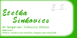 etelka sinkovics business card